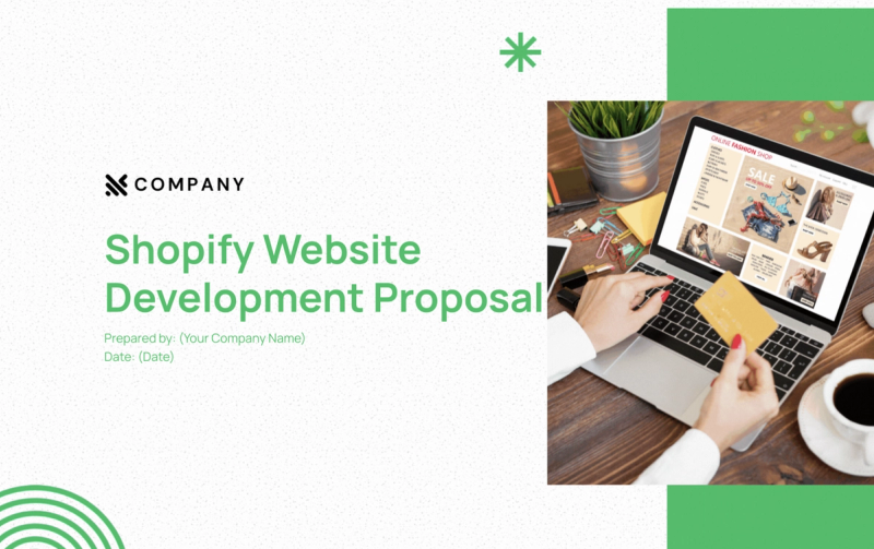 Preview of Shopify Website Development Proposal Template