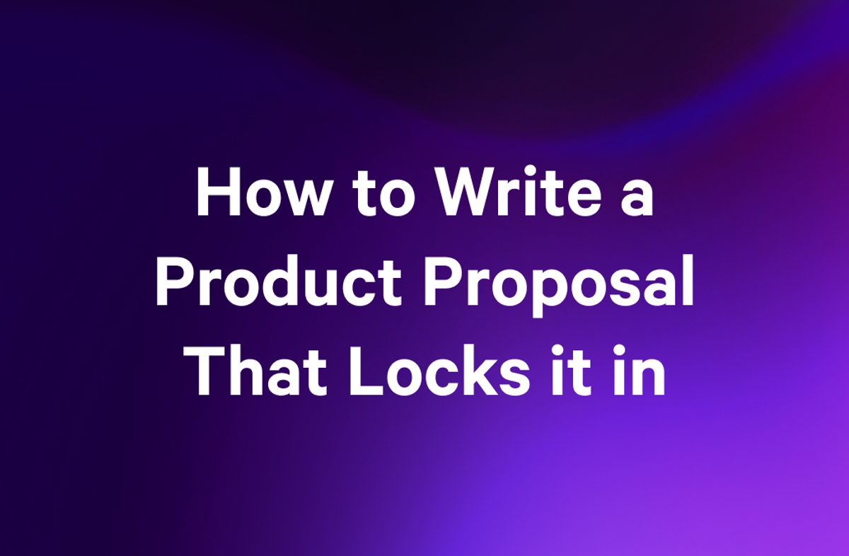 a purple background with the words product proposal on it