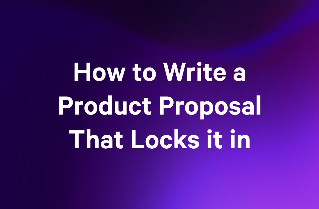 a purple background with the words product proposal on it