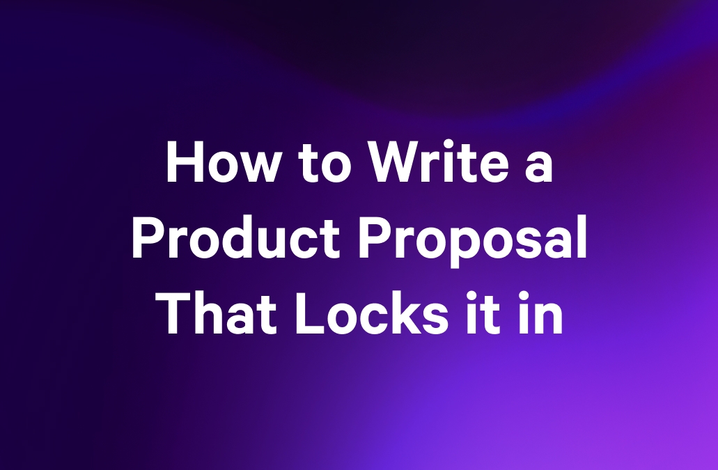 a purple background with the words product proposal on it