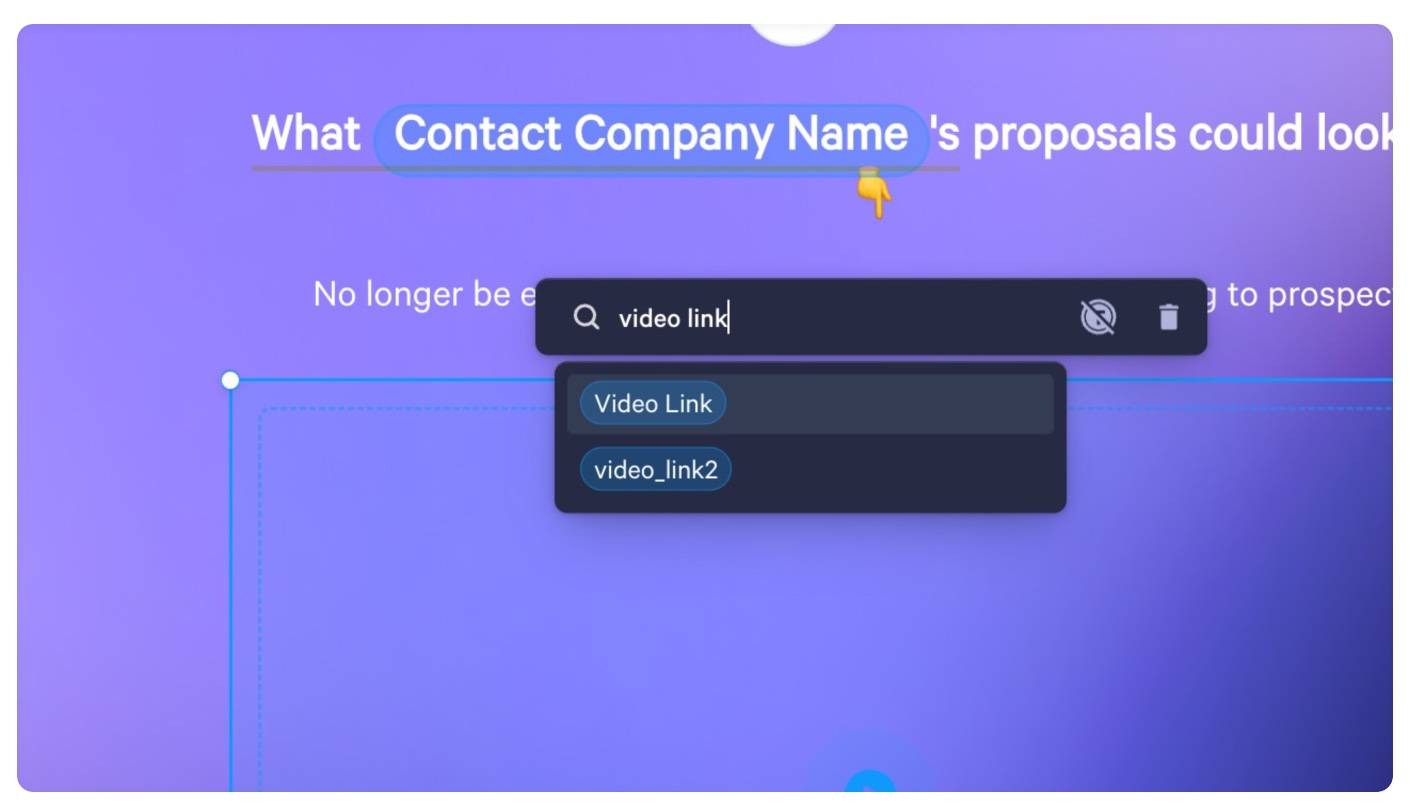 Enter the token name you defined, such as Video Link.