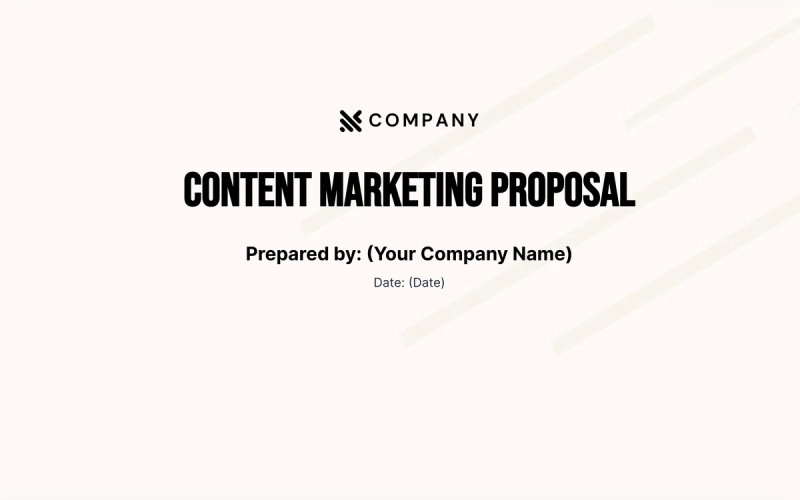 Preview of Content Marketing Proposal Template
