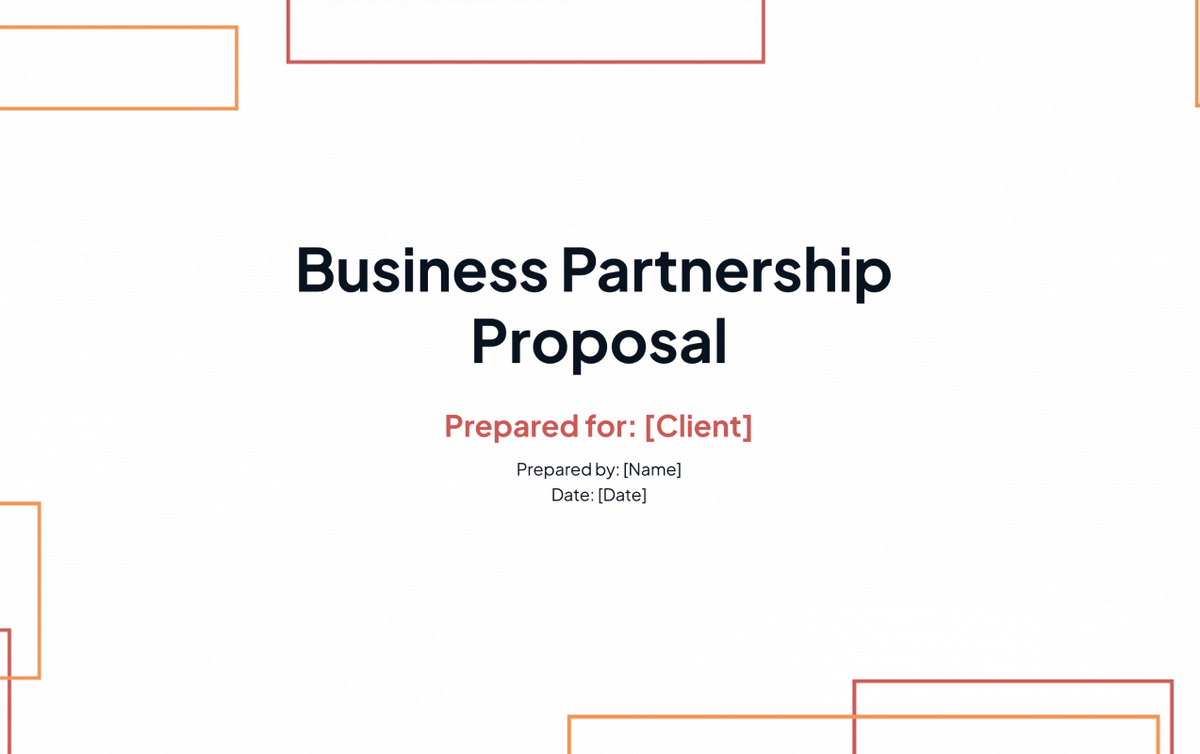 a business partnership proposal is prepared for a client