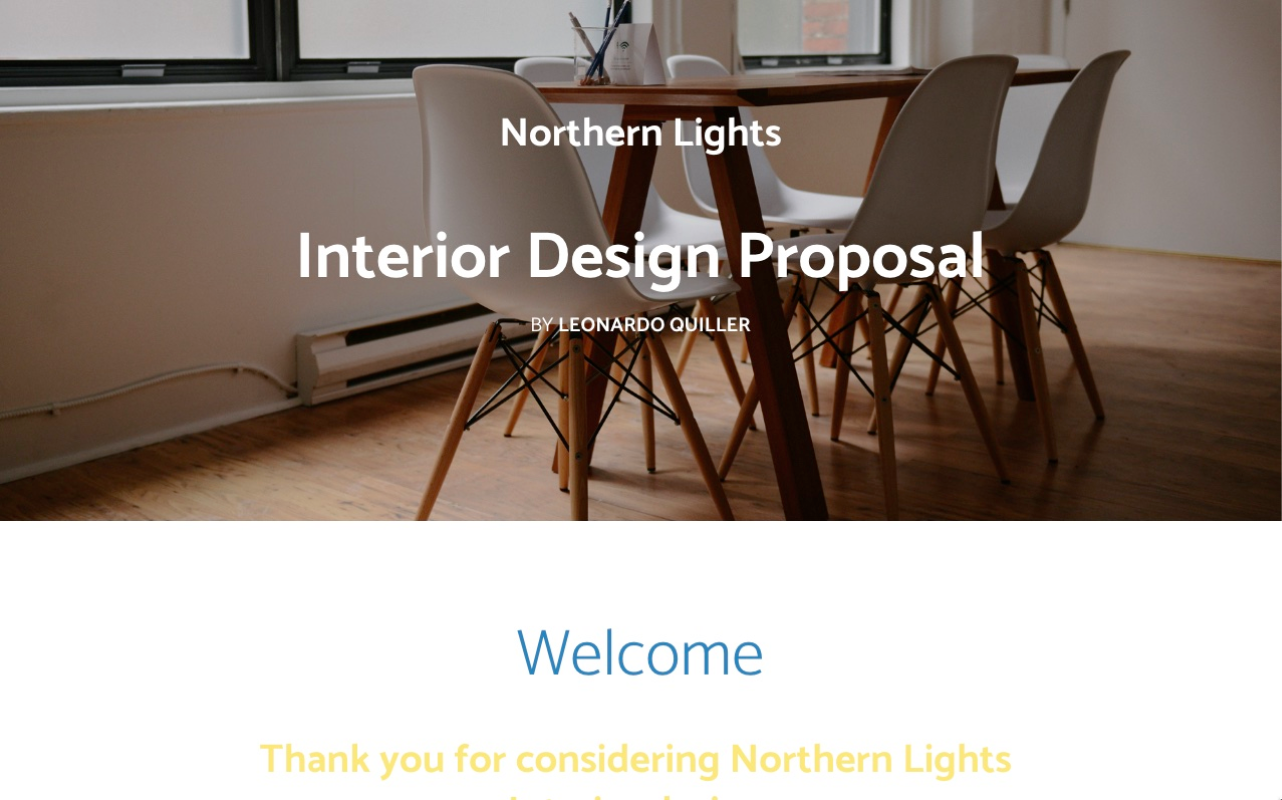 Preview of Interior Design Proposal Template