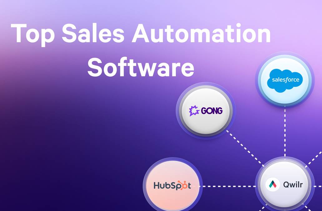 Top Sales Automation Software with logos for Salesforce, Gong, HubSpot, and Qwilr.
