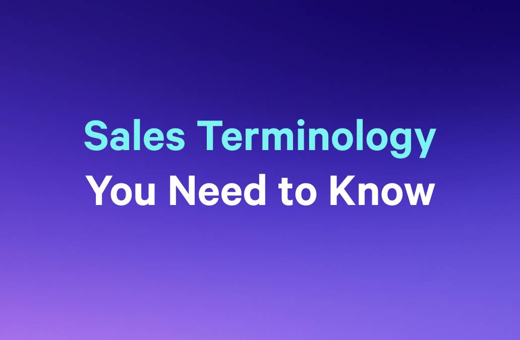 a purple background with the words `` sales terminology you need to know '' written on it .