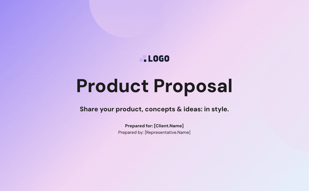 a purple background with the words product proposal on it