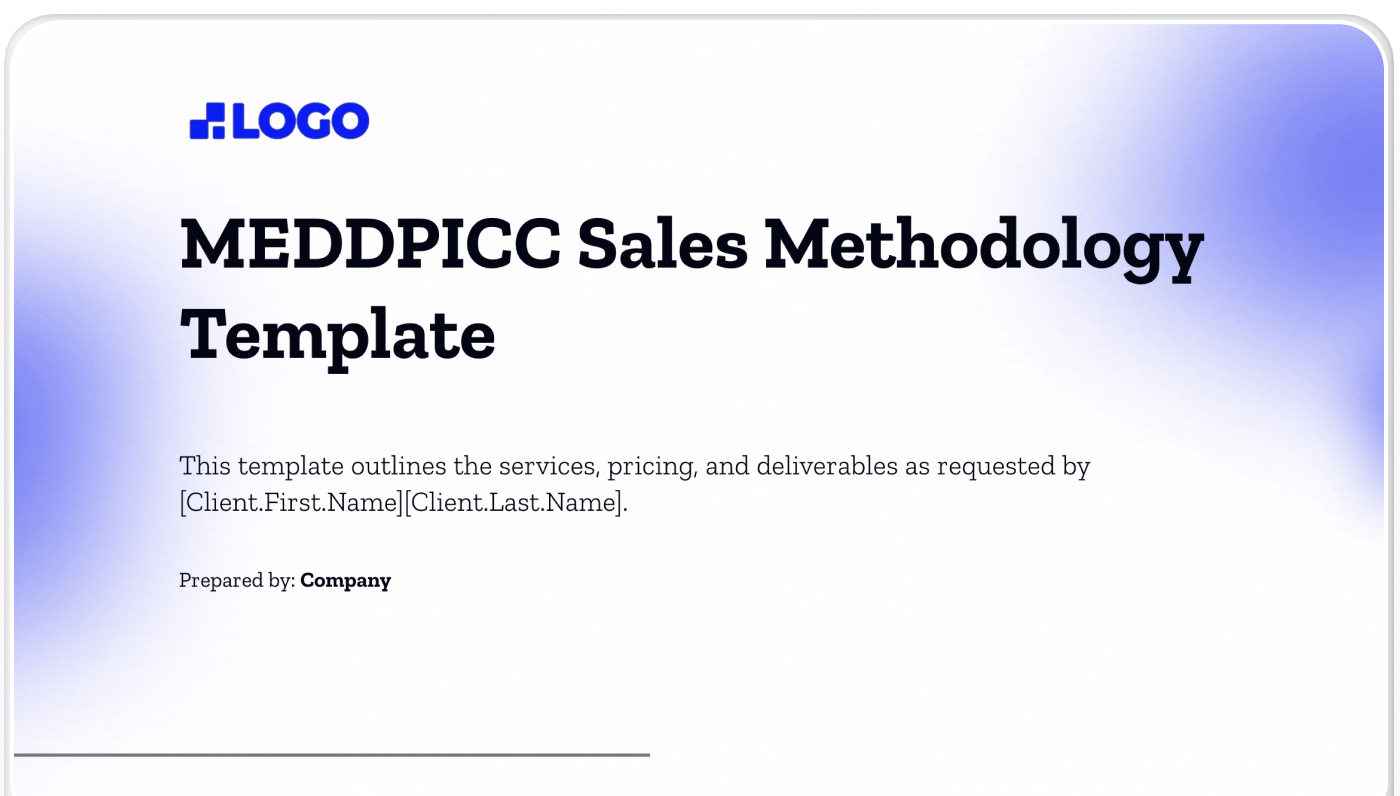 sales meddic template preview