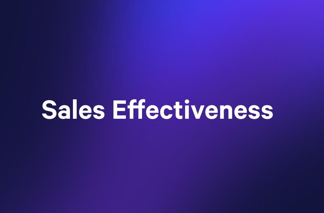the word sales effectiveness is on a purple background .