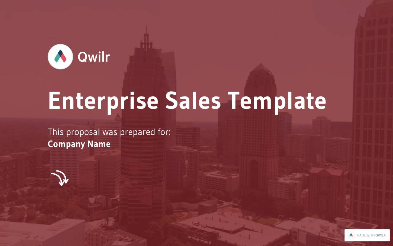 Preview of Qwilr's enterprise sales template