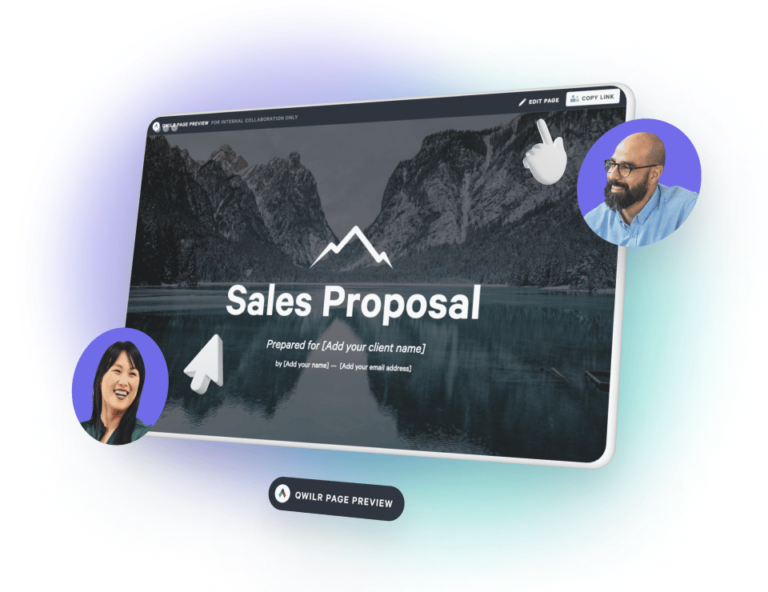 a sales proposal is displayed on a tablet screen