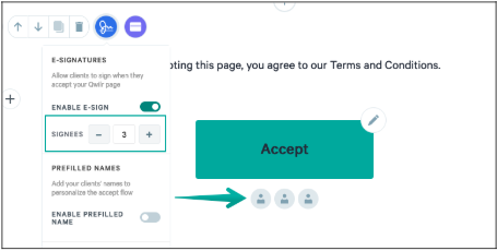 a screen shows a button that says accept on it