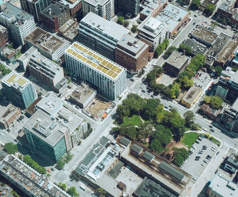 Aerial shot of a city