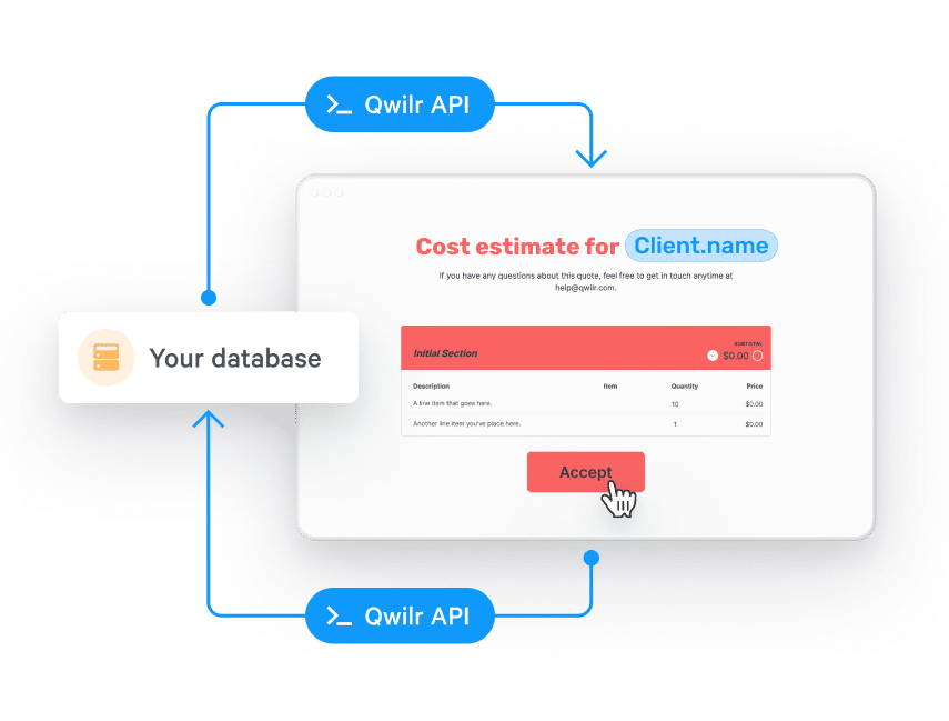 Create personalized quotes using data pulled from your database