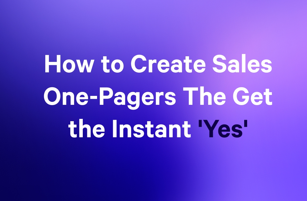 a purple background with white text that says how to create sales one-pagers the get the instant yes
