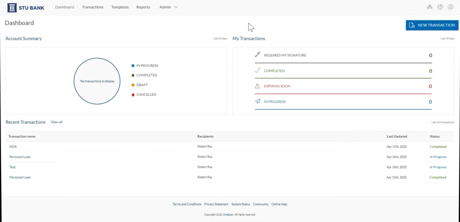 Onespan interface