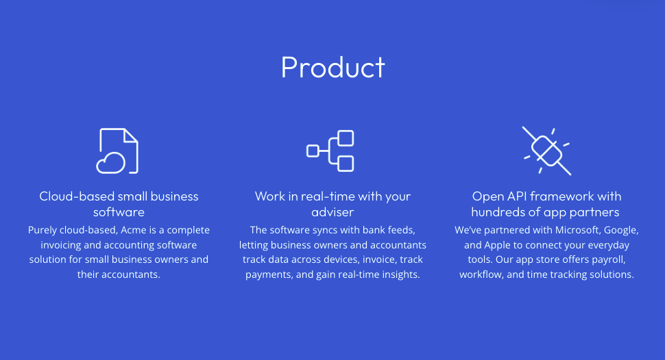 a blue advertisement for cloud-based small business software