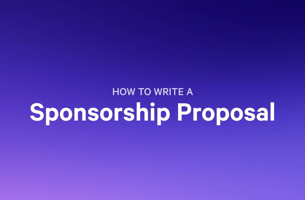how to write a sponsorship proposal on a purple gradient background