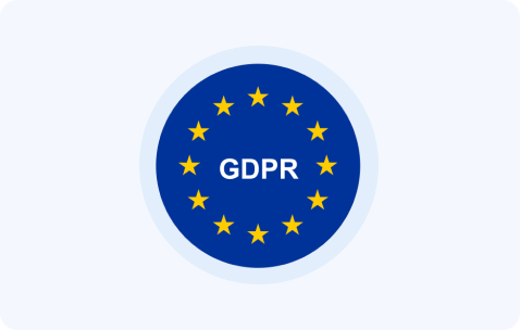 a blue circle with yellow stars and the words gdpr on it