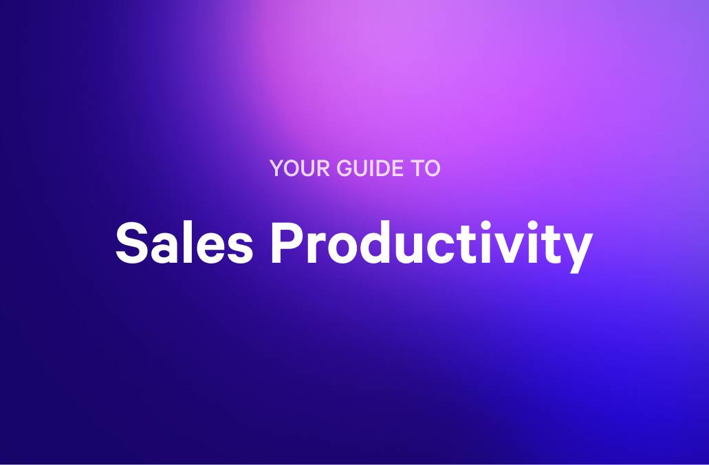 Your Guide to Sales Productivity text on a purple and pink gradient background.