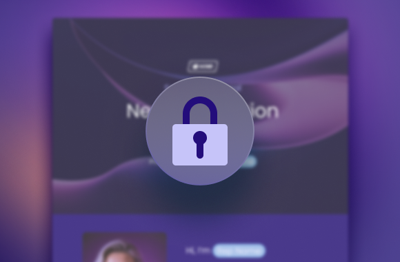 a purple padlock icon on a purple background