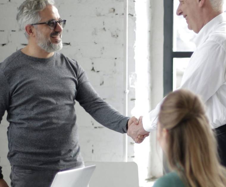 Two men shaking hands