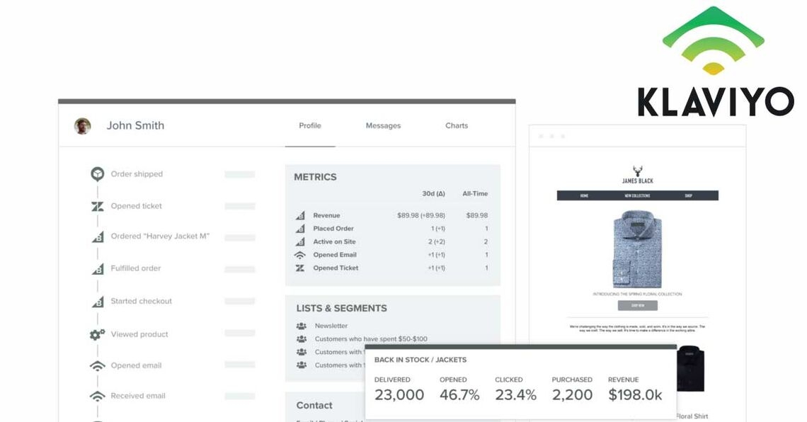 Klaviyo metrics interface