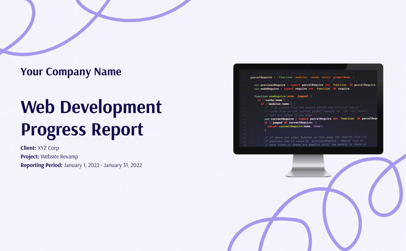 Web Development Agency Progress Report Template