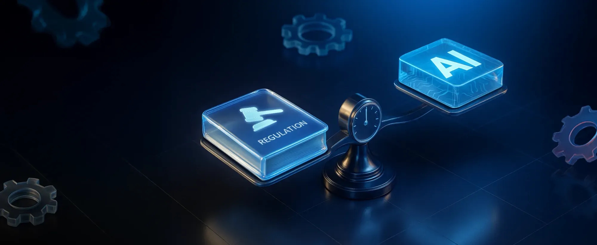 a clock is connected to a box with the word ai on it .