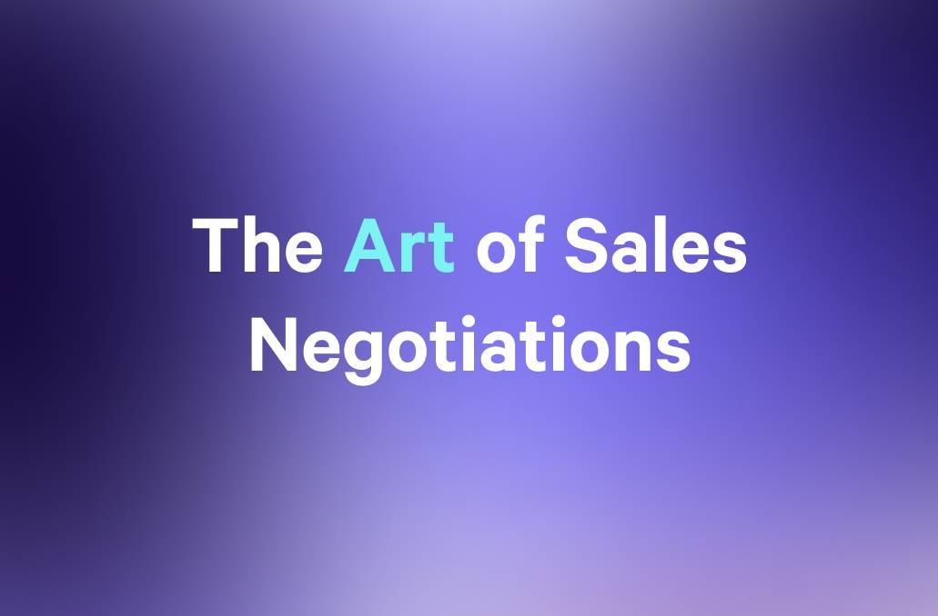 the art of sales negotiations is written on a purple background .