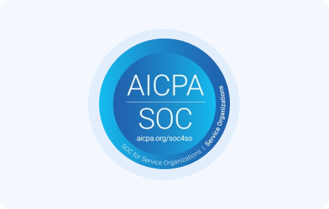 a blue circle that says aicpa soc on it