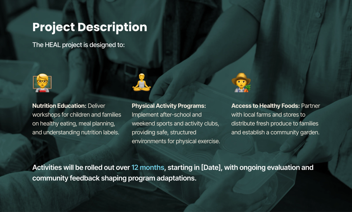 a project description for the heal project is designed to