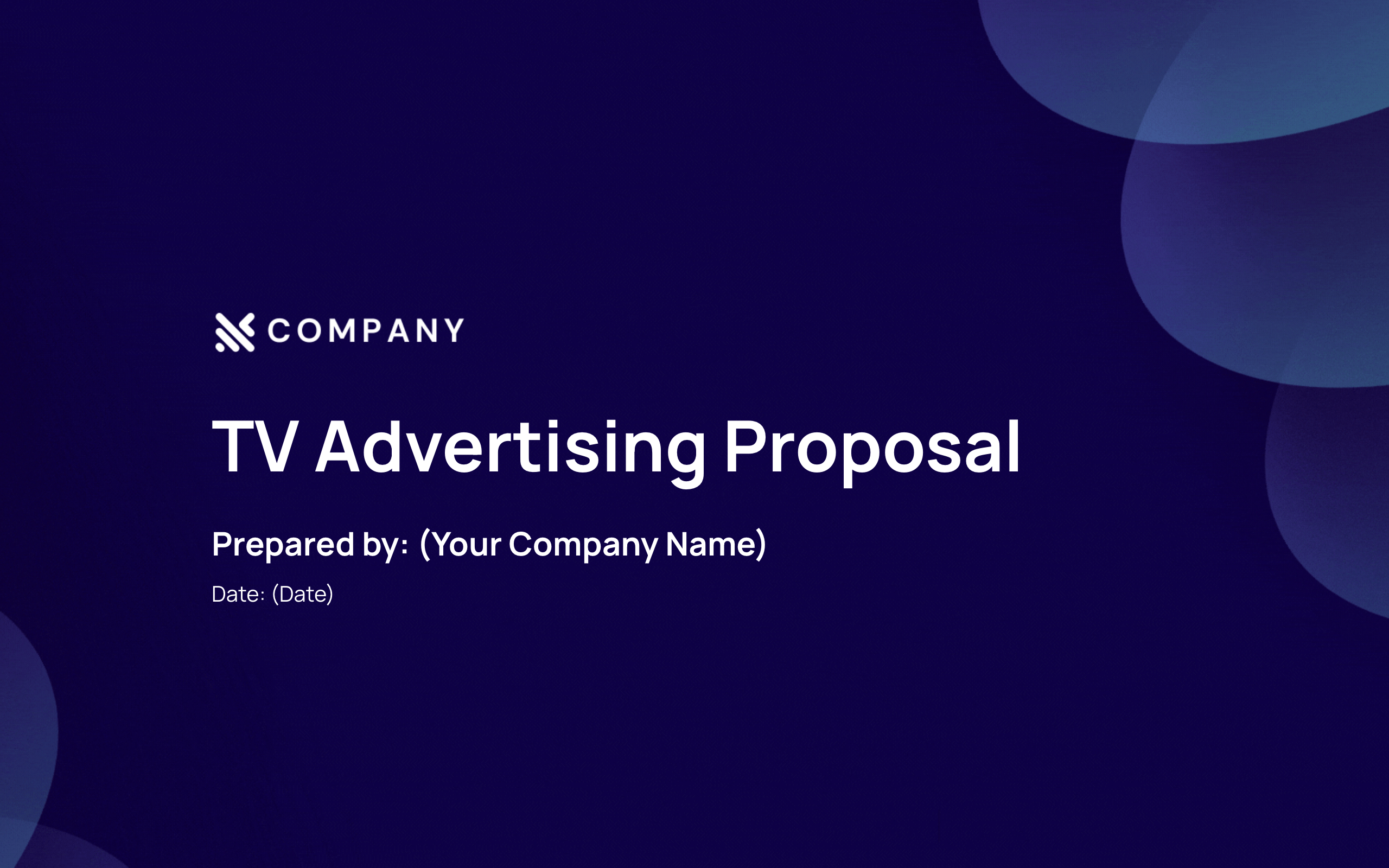 TV Advertising Proposal Template