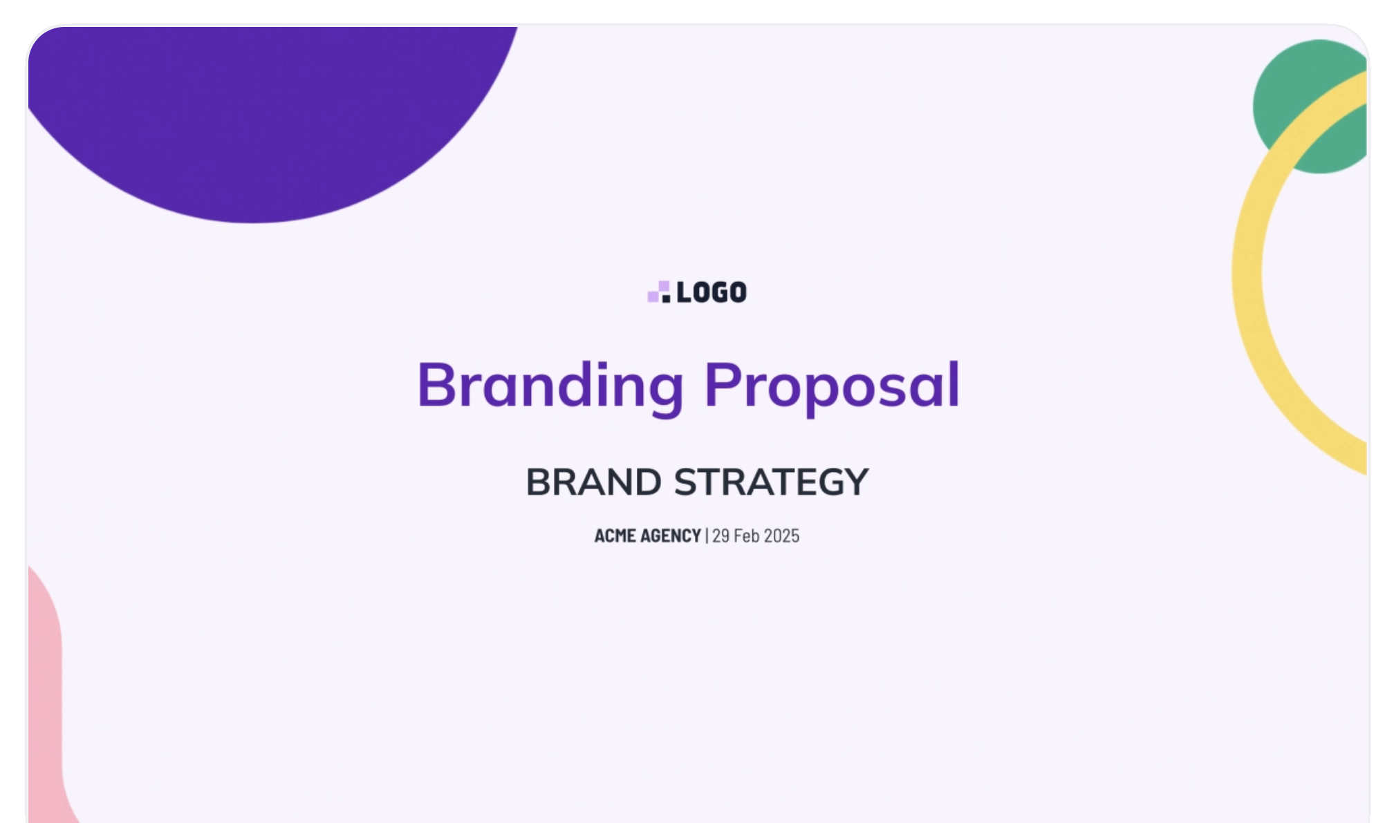 Branding Proposal Template