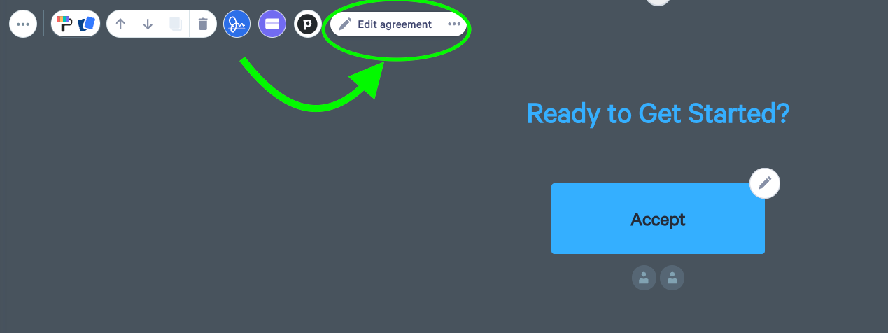 a ready to get started screen with a blue accept button