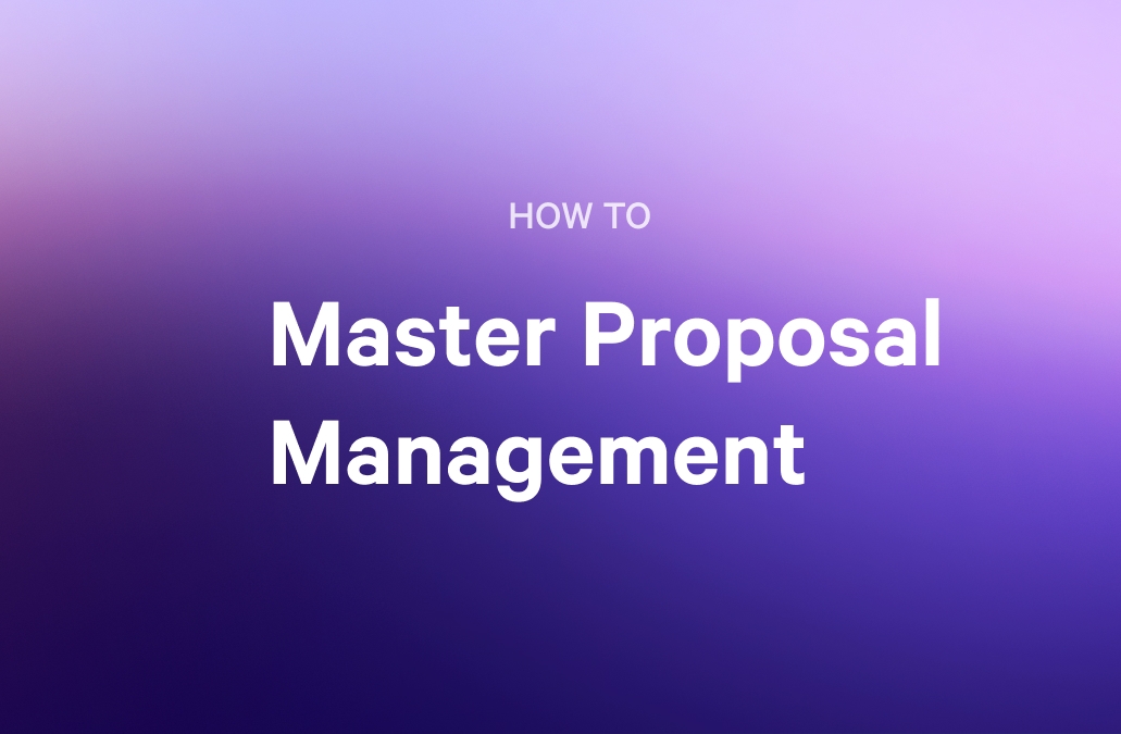 a purple background with the words `` how to master proposal management '' written on it .