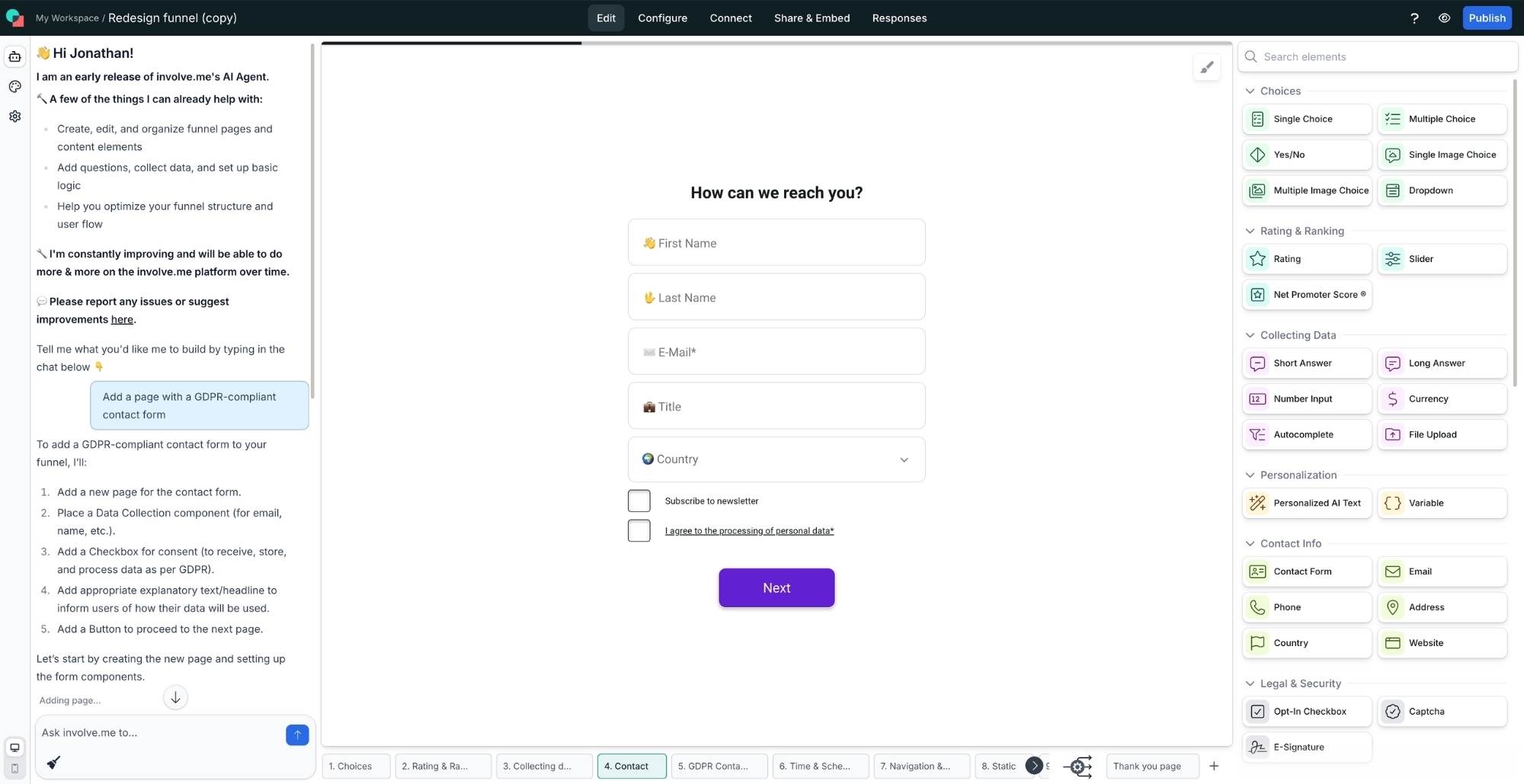 involve.me interface