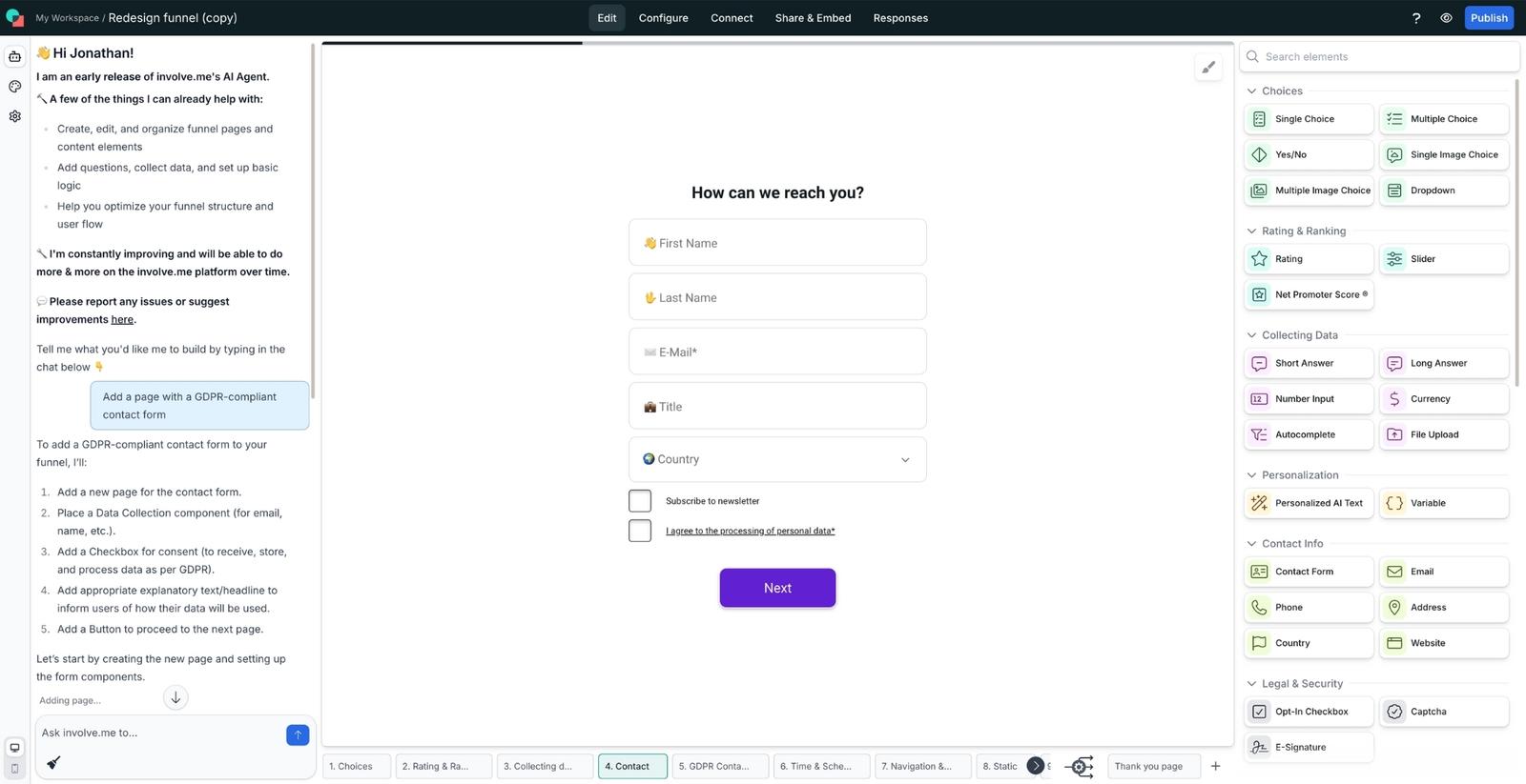 involve.me interface