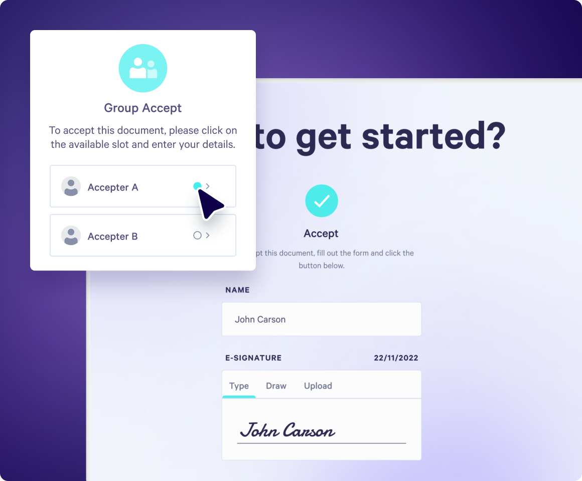 Buyers can sign and accept your web-based proposals