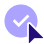 Checked circle with mouse cursor.