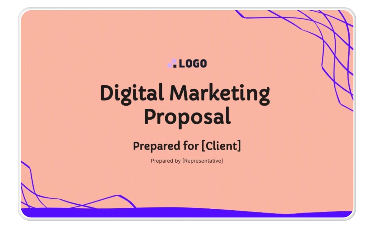 front page of a digital marketing proposal