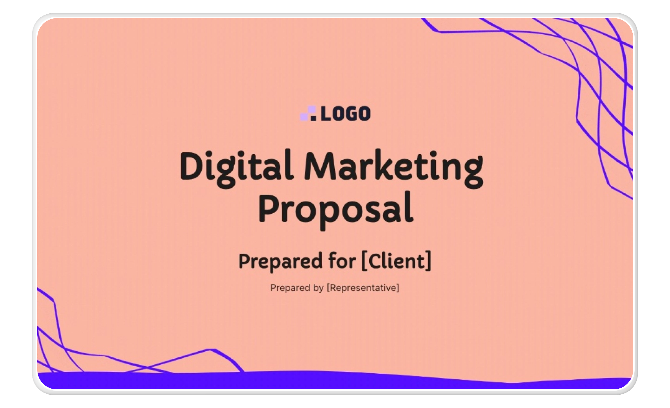a digital marketing proposal prepared for a client