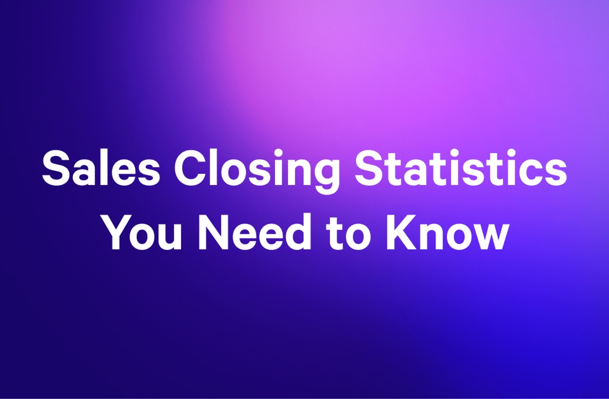 a purple background with the words `` sales closing statistics you need to know '' written on it .