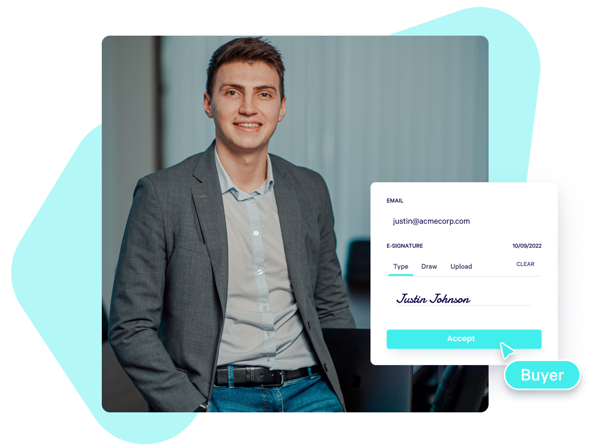 Use legally compliant e-signatures to get sign-off from buyers