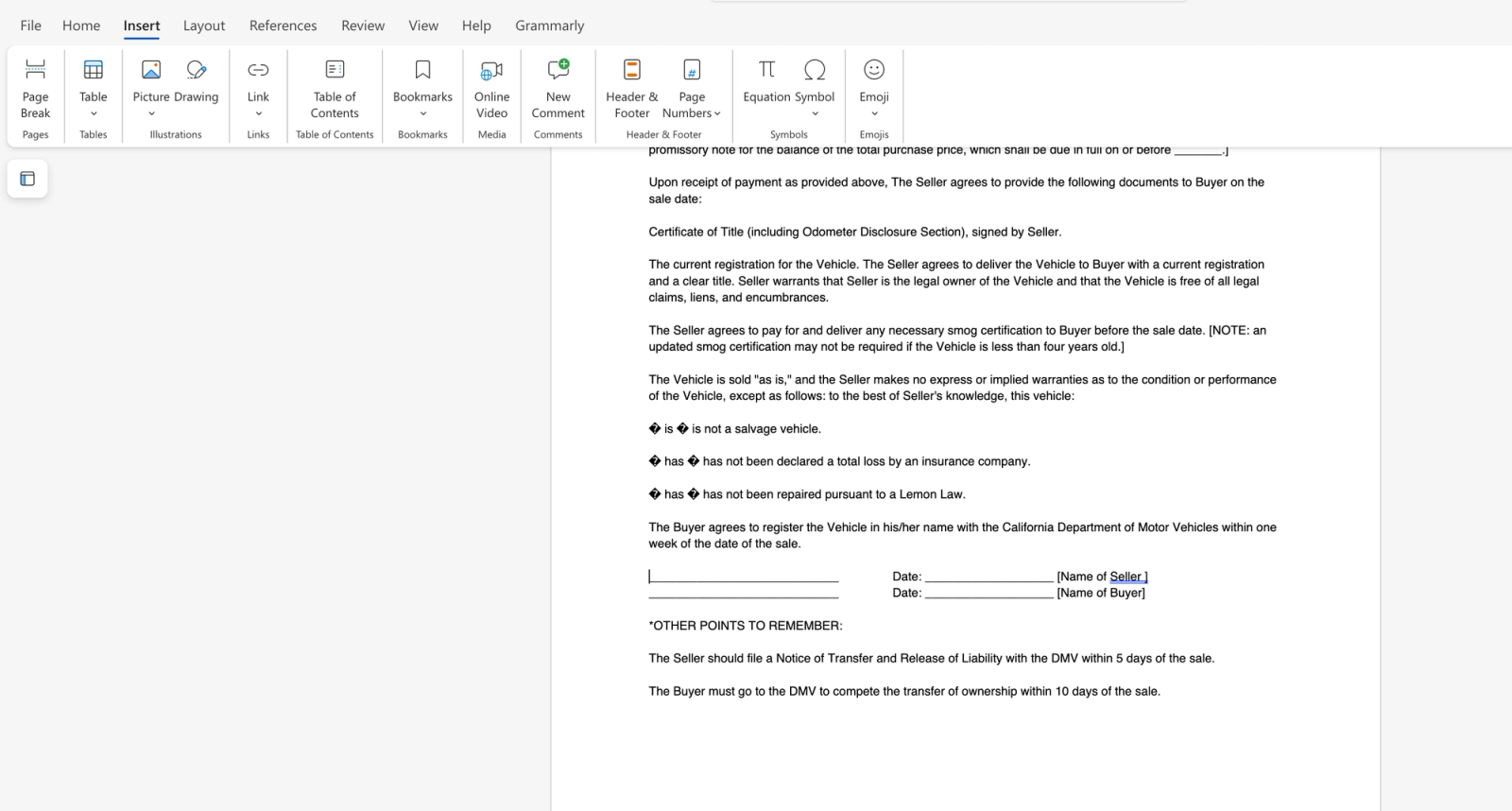 a screenshot of a document that says " other points to remember "