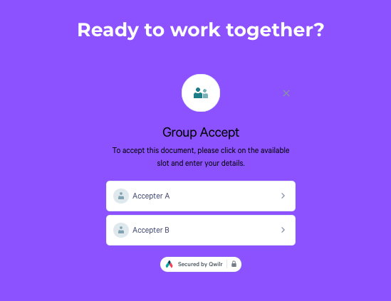 a purple screen that says ready to work together