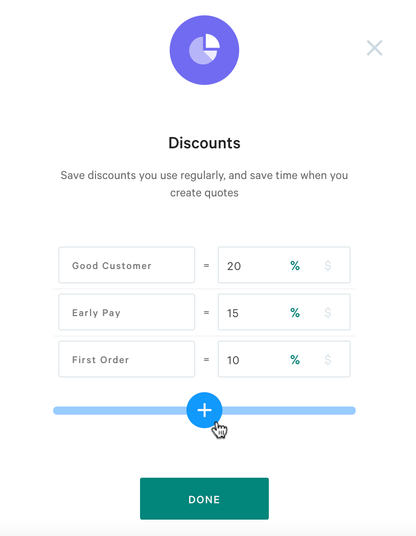 Apply saved discounts in Qwilr