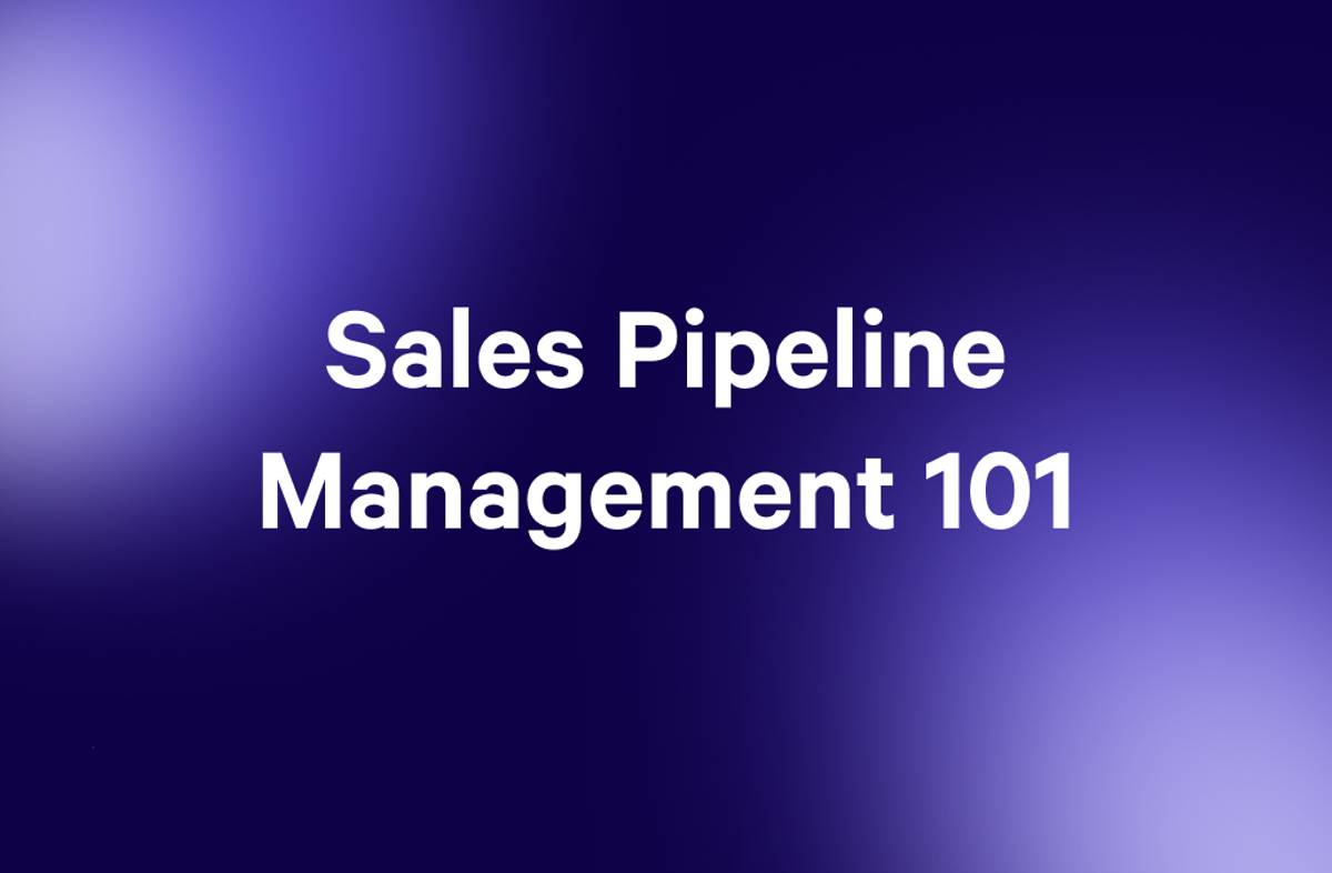 White text "Sales Pipeline Management 101" on a purple gradient background.
