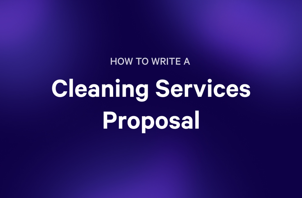 how to write a cleaning services proposal on a purple background