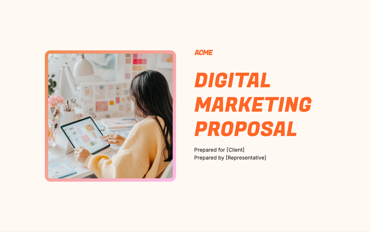 a digital marketing proposal is being prepared for a client